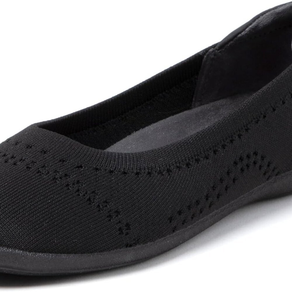 Women's Rubber Slip On Ballet Flats Comfortable All Day Wear Casual Shoe